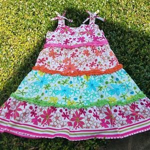 Girl's T-strap  dress multicolor